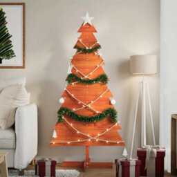 Berkfield Wooden Christmas Tree For Decoration Wax Brown 150 Cm Solid Wood Pine - thumbnail 1