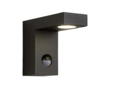 Lucide Texas-Ir Modern Wall Spotlight Outdoor, Pir Sensor - Led - 1X7W 3000K - Ip54 - Anthracite