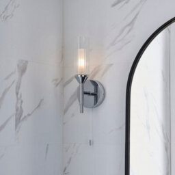 Luminosa Lighting Luminosa Casoria Bathroom Glass Wall Lamp, Chrome Plate, Ribbed Glass, Ip44 - thumbnail 5