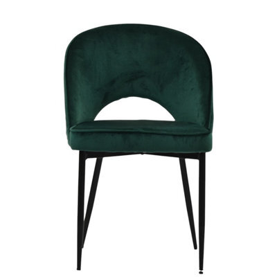 Lakeland Furniture Flair Green Velvet Black Leg Dining Chair - image 1