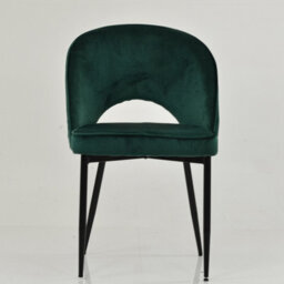 Lakeland Furniture Flair Green Velvet Black Leg Dining Chair - thumbnail 3