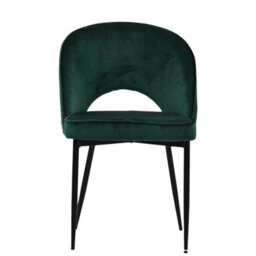 Lakeland Furniture Flair Green Velvet Black Leg Dining Chair - thumbnail 1