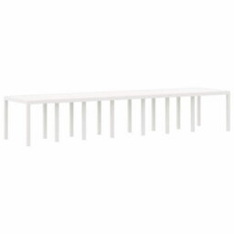 Berkfield Garden Dining Set 15 Pcs White Polt Rattan - thumbnail 4