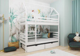 Arte Sleek White Alex Bunk Bed With Storage (H)217Cm (W)198Cm (D)98Cm - Bright & Space-Saving - thumbnail 1