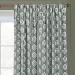 Sanderson Sessile Leaf Printed Room Darkening Pencil Pleat Curtain Pair Delph Blue (W)167Cm X (D)137Cm - thumbnail 3