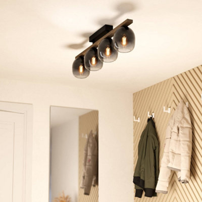 Eglo Filago Pinewood And Ombre Glass Ceiling Light - image 1