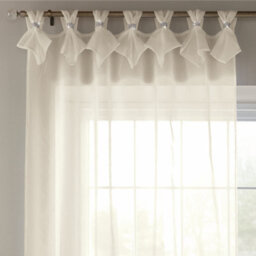 Luxury Living Linen Look Voile Tab Top Curtain Pair 147Cm X 274Cm Cream - thumbnail 3