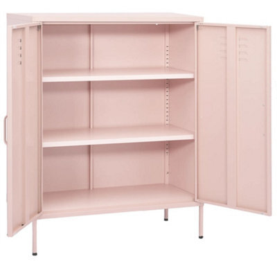 Berkfield Durable Storage Cabinet Pink 80X35X101.5 Cm Steel - image 1