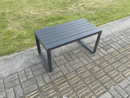 Fimous Outdoor Garden Rectangular Coffee Table Aluminium Patio Tea Table For Balcony, Terrace,swimming Pool Dark Grey - thumbnail 4