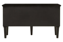 Orsina Black Finish Sideboard, Black Wooden Cabinet Featuring Circular Lattice Overlay Convex Mirrors - thumbnail 4