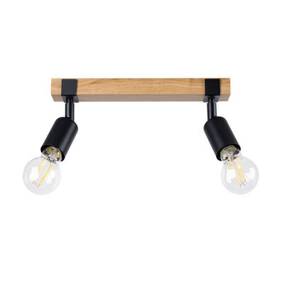 Sollux Lighting Zuca Steel/wood Black 3 Lights Modern Ceiling Light