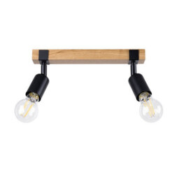 Sollux Lighting Zuca Steel/wood Black 3 Lights Modern Ceiling Light - thumbnail 1