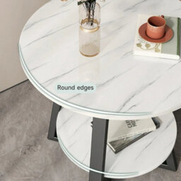 2 Tier Round Coffee Tea Sofa Side End Table Desk Storage - thumbnail 4