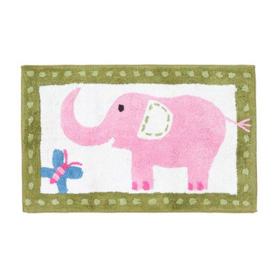 Homescapes Cotton Tufted Pink Elephant Children Rug - image 1