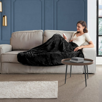 Neo Electric Heated Throw Over Blanket - Black - image 1