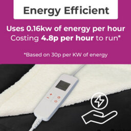 Neo Electric Heated Throw Over Blanket - Black - thumbnail 2