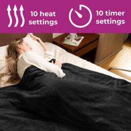 Neo Electric Heated Throw Over Blanket - Black - thumbnail 5