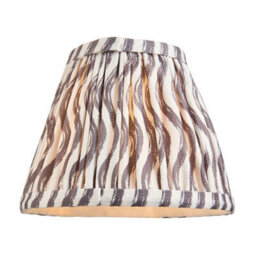 Luminosa Lighting Luminosa Dome Arc Brushed Aged Brass Plate Wall Light With Pearl Grey Fabric Ripple Shade 16Cm B22 - thumbnail 6