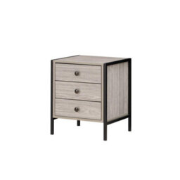 Alva Grey Oak 3 Drawer Bedside Table Chest Nightstand Bedroom Furniture Storage - thumbnail 2