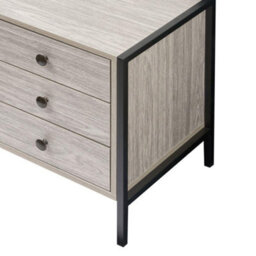 Alva Grey Oak 3 Drawer Bedside Table Chest Nightstand Bedroom Furniture Storage - thumbnail 5