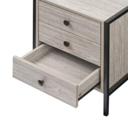 Alva Grey Oak 3 Drawer Bedside Table Chest Nightstand Bedroom Furniture Storage - thumbnail 4