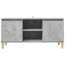 Vidaxl Tv Cabinet With Solid Wood Legs Concrete Grey 103.5X35X50 Cm - thumbnail 5