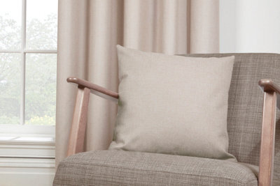 Sundour Eclipse - 100% Blackout Thermal Self-Lined Curtains - Eyelet - 100% Polyester (Natural, Filled Cover - 18'' X 18'' (Single)) - image 1