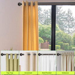 Ameha Plain Metal Ball Extendable Curtain Pole Adjustable Curtain Rod,60 mm Finials,rings,brackets(160-300 Cm, Black Nickel) - thumbnail 9