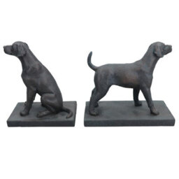 AB Tools Dog Bookends Labrador Ornament Figurine Cast Iron Book Ends Stand Holder - thumbnail 2