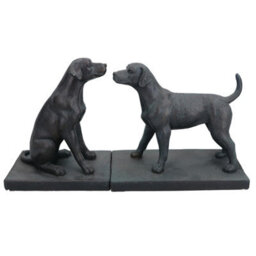 AB Tools Dog Bookends Labrador Ornament Figurine Cast Iron Book Ends Stand Holder - thumbnail 1