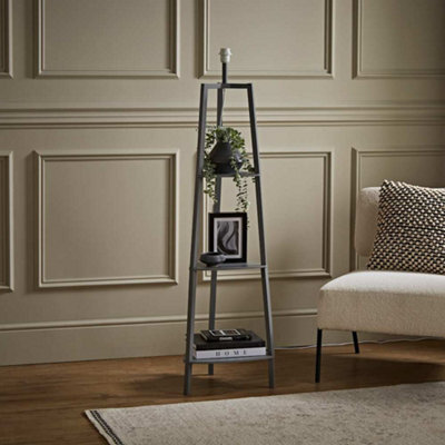 Valuelights Hiru Grey 3 Tier Shelf Floor Lamp Base - image 1