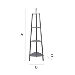 Valuelights Hiru Grey 3 Tier Shelf Floor Lamp Base - thumbnail 9