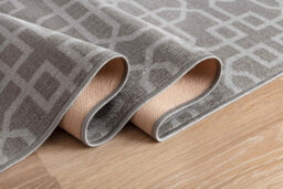 Machine Washable Cubed Trellis Design Anti Slip Doormats Dark Grey 57X90 Cm - thumbnail 2