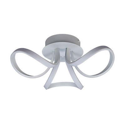 Luminosa Lighting Luminosa Knot Blanco Ceiling 48Cm Round 3 Looped Arms 36W Led 4000K, 2520Lm, White/frosted Acrylic, 3Yrs Warranty - image 1