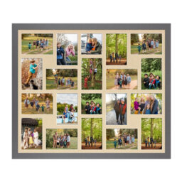 AK Frames 80X70Cm Dark Grey Modern Multi Photo Frame With Ivory Mount - Holds 20 Apertures (18X) 6X4, (2X) 4X4 Photos - thumbnail 1