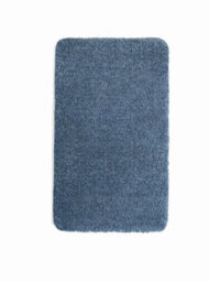 Washable Blue Thick Shaggy Rug, Easy To Clean Rug, Plain Rug, Modern Rug For Living Room, & Dining Room-80Cm X 120Cm - thumbnail 1