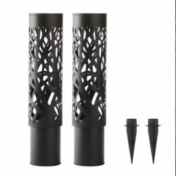 Xample Solar Bollard Light 2 Pack Black Steel Outdoor Garden Pathway Lights Solar Powered Led 25 Lumens Waterproof Garden Lighting - thumbnail 6