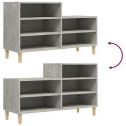 Walplus Shoe Cabinet Concrete Grey 102X36X60 Cm Engineered Wood - thumbnail 7