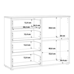 Wyld Haus Leipzig White Gloss Chest Of 4 Drawers And 1 Door - thumbnail 9