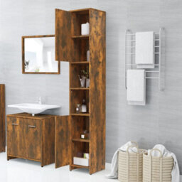 Vidaxl Bathroom Cabinet Smoked Oak 30X30X183.5 Cm Engineered Wood - thumbnail 7
