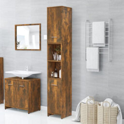 Vidaxl Bathroom Cabinet Smoked Oak 30X30X183.5 Cm Engineered Wood - thumbnail 6