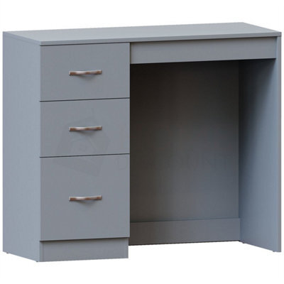 Grey Modern Dressing Table Desk Dresser Makeup Wooden Bedroom Furniture - image 1
