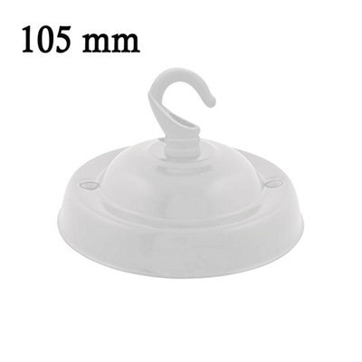 White Ceiling Rose With Hook 105mm Metal Ceiling Plate For Pendant Light Fittings Chic Flush Mount Canopy For Indoor Lighting - image 1