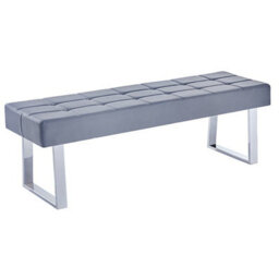 Furniture in Fashion Austin Large Faux Leather Dining Bench In Grey - thumbnail 2