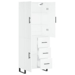 Berkfield Highboard White 69.5X34X180 Cm Engineered Wood - thumbnail 4