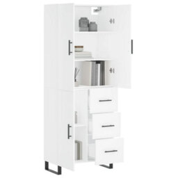 Berkfield Highboard White 69.5X34X180 Cm Engineered Wood - thumbnail 3