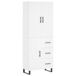Berkfield Highboard White 69.5X34X180 Cm Engineered Wood - thumbnail 2