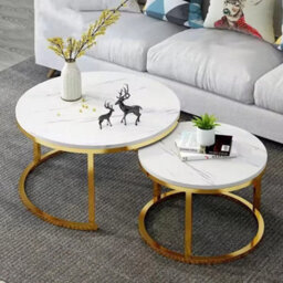 Set Of 2 Round Stacking Side Tables For Living Room - thumbnail 5