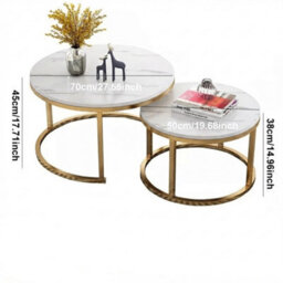 Set Of 2 Round Stacking Side Tables For Living Room - thumbnail 2