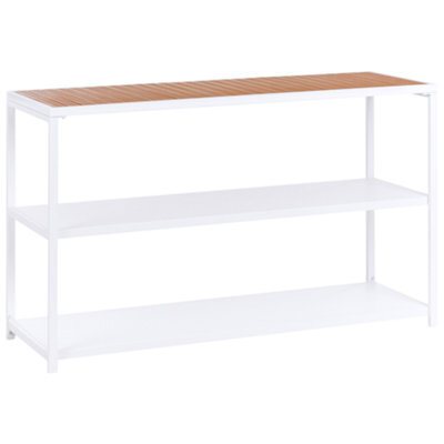 Beliani Outdoor Kitchen Island Avetrana Metal Brown/ White - image 1